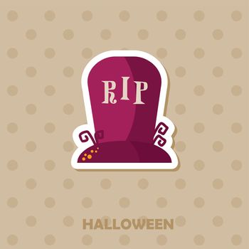 Grave vector icon. Halloween sticker