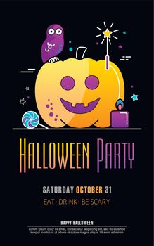 Halloween Party Poster on black background