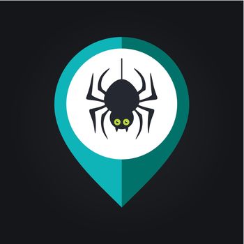 Spider halloween mapping pin icon