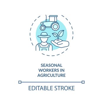 Seasonal workers in agriculture concept icon