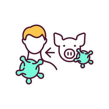 Swine influenza RGB color icon