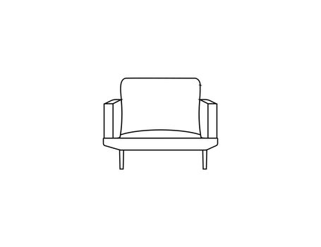 Armchair, chair, Interior outline icon. Vector illustration.