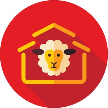 Sheep house vector icon