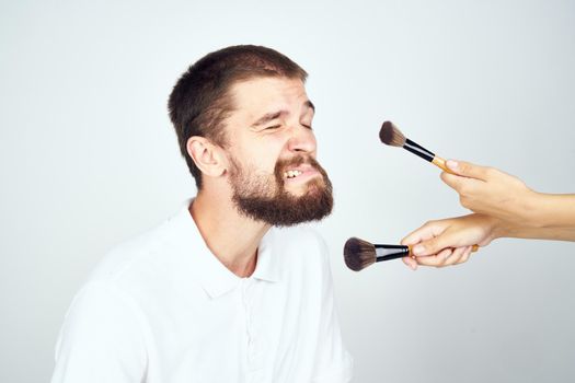 bearded man makeup cosmetics skin care