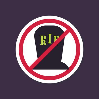 No, Ban or Stop signs. Halloween grave icon