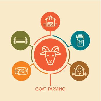 Goat farming icon and agriculture infographics