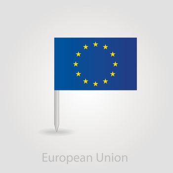 European Union flag pin map icon