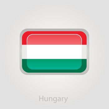 Hungary flag button, vector illustration