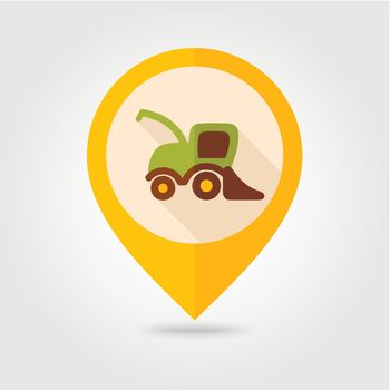 Combine harvester flat mapping pin icon