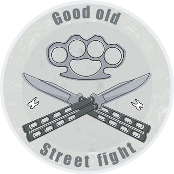 Knife and bruss-knuckle emblem