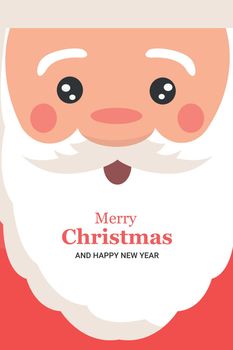Merry Christmas card of Santa Claus face for dedication
