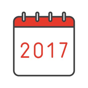 New Year 2017 calendar color icon