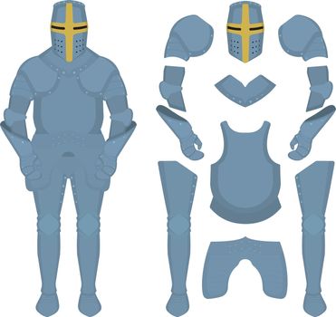 Medieval knight armor parts