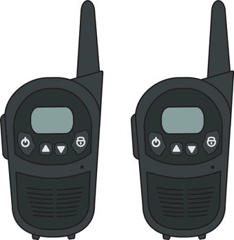 Two travel black vector radio set devices