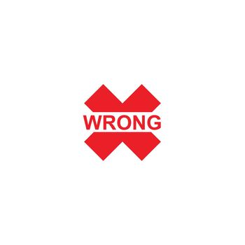 Wrong X-Cross vector pictogram. Illustration style is flat iconic red symbol on white background.