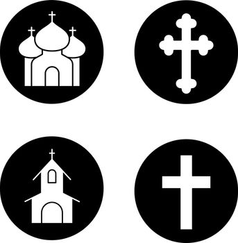 Christianity religion icons set