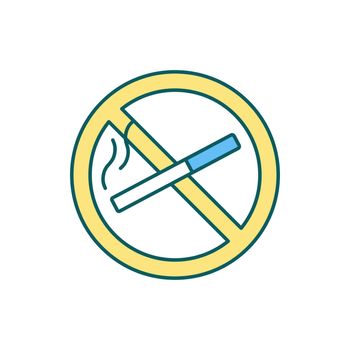 Smoking ban RGB color icon