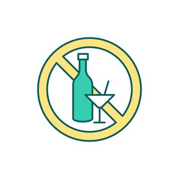 Alcohol ban RGB color icon