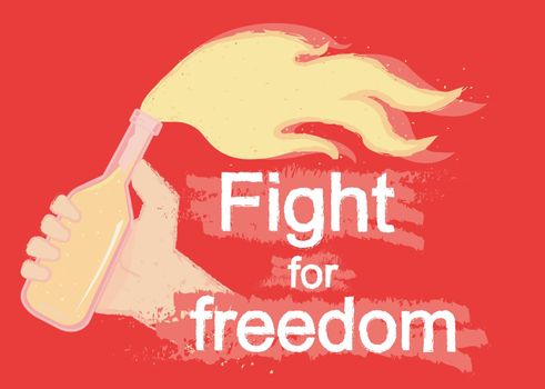 Fight for freedom grunge illustration
