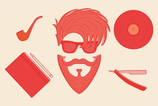 Set of hipster style icons