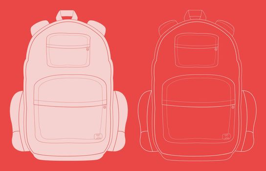 Travel tourist camping backpack. Chalk vector illustration