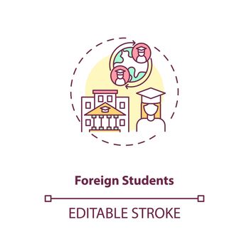 Foreign students concept icon