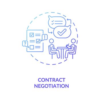 Contract negotiation concept icon