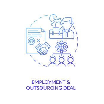 Employment and outsourcing deal concept icon
