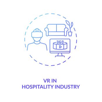 VR in hospitality industry concept icon