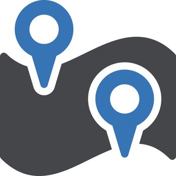 location map vector glyph colour icon