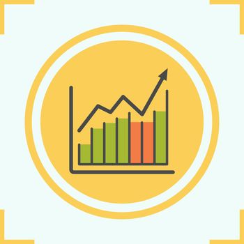Income growth chart color icon