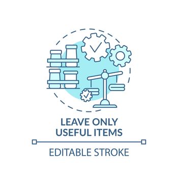 Leave useful items in wardrobe concept icon