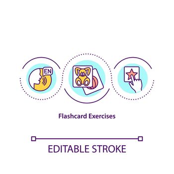 Flashcard exercises concept icon