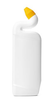 Bottle with toilet detergent household chemicals isolated on white
