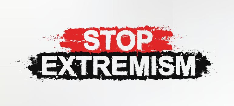 Stop extremism graffiti sign