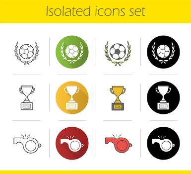 Soccer championship icons set