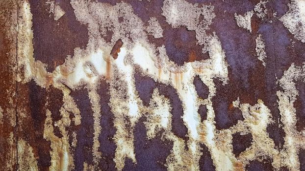 Dark shabby rusty metal texture background. Rusty metal surface with paint