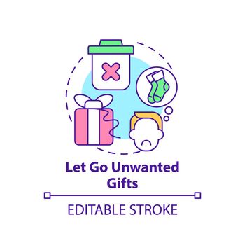 Let go unwanted gifts concept icon