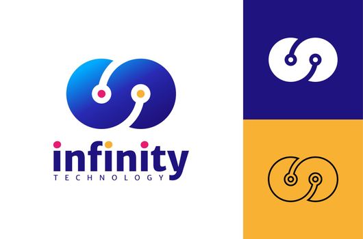Infinity Tech logo vector template, Creative Infinity logo design concept.