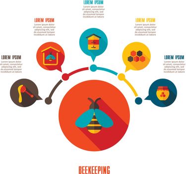 Beekeeping icon and agriculture infographics