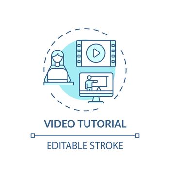 Video tutorial concept icon