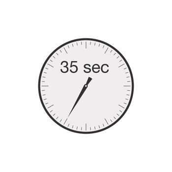 Simple 35 seconds or 35 minutes timer. Stock Vector illustration isolated on white background.