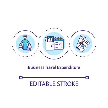 Business travel expenditure concept icon