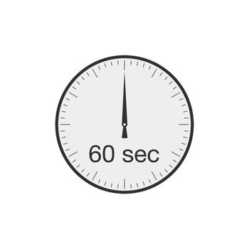 Simple 60 seconds or 60 minutes timer. Stock Vector illustration isolated on white background.