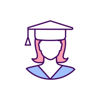 Female education RGB color icon