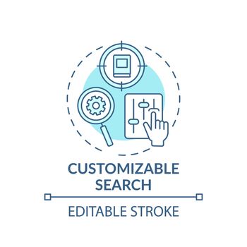 Customizable search concept icon