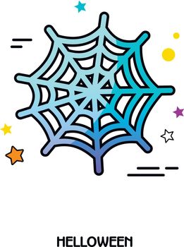 Spider web vector icon. Halloween sticker
