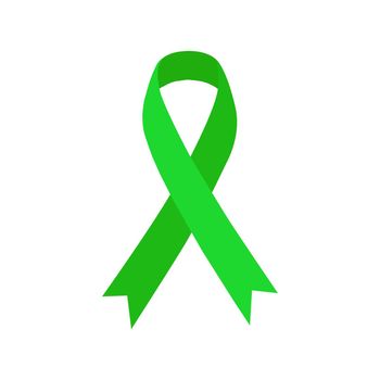 Green ribbon mental health icon