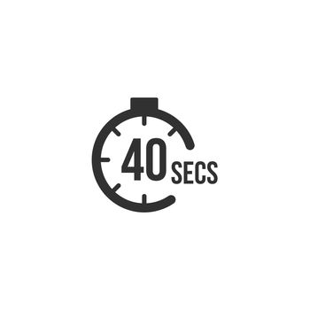 40 seconds Countdown Timer icon set. time interval icons. Stopwatch and time measurement. Stock Vector illustration isolated on white background.