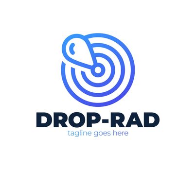 drop radar logo design vector. simple signal radar sign with water drop logotype